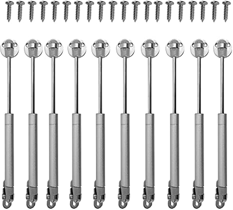 KEILEOHO 10 PCS Hydraulic Support Cabinet Hinge, 100N Soft Close Gas Strut Lift Support Cabinet Hinges with Mounting Hardware for Kitchen, Cupboard