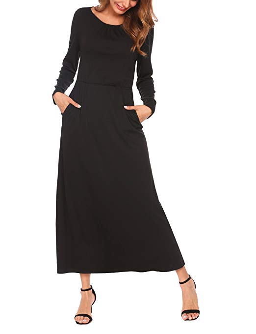 Zeagoo Fashion Women Sack Dress Backless Maternity Dress Baggy Casual Loose Long Maxi Dress