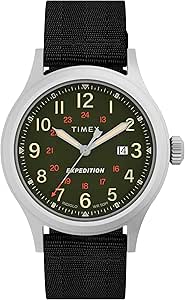 Timex Men's Expedition North Sierra 40mm Watch - Black Strap Green Dial Silver-Tone Case