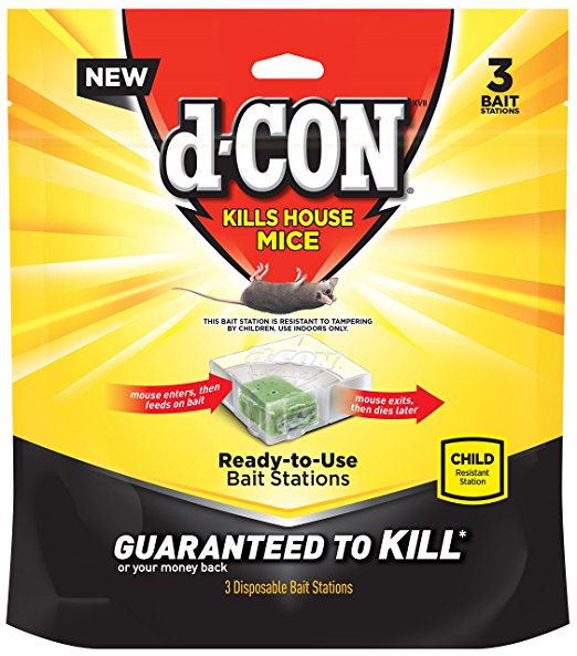 D-Con Disposable Corner Fit Mouse Poison Bait Station, 3 Count