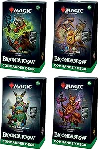 Magic: The Gathering Bloomburrow Commander Deck Bundle - Includes All 4 Decks (Animated Army, Family Matters, Peace Offering, and Squirreled Away)