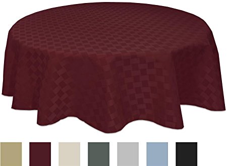 Bardwil Reflections Spill Proof  Oval Tablecloth, 60 X 84-Inch, Merlot