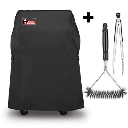 Kingkong 7105 Premium Grill Cover for Weber Spirit 210 Series Gas Grills (Compared To Weber 7105) Including Grill Brush and Tongs