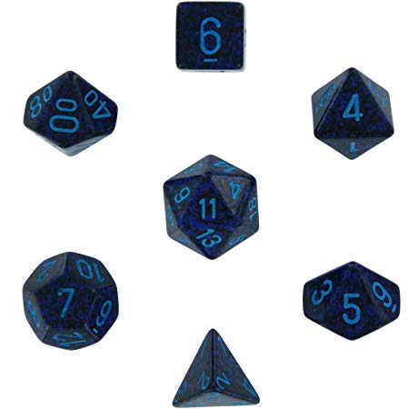 Chessex Polyhedral 7-Die Dice Set - Speckled Cobalt