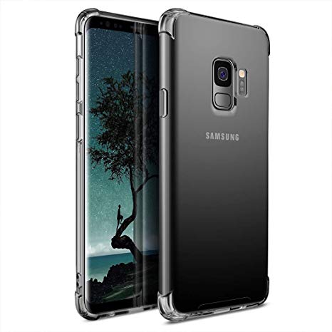 Samsung Galaxy S9 Case, Slim Fit Premium Hybrid Shock Absorbing & Scratch Resistant TPU Bumper Clear Case Cover Compatible Galaxy S9, ha1
