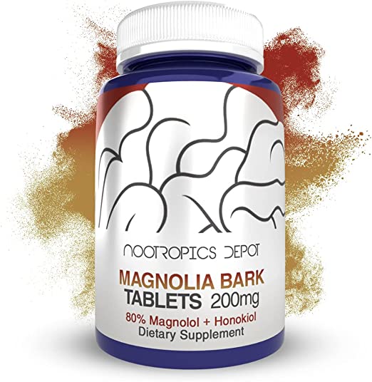 Nootropics Depot Magnolia Bark Extract Tablets | 200mg | 90 Count | Magnolia officinalis