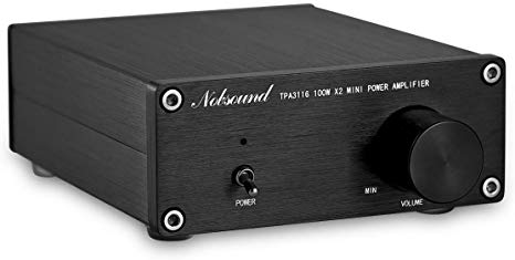 Nobsound Mini Dual TPA3116 Digital Power Amplifier HiFi Stereo Amp Audiophile-Grade 2.0 Channel 100W×2 with NE5532P Pre-Amp (Black)