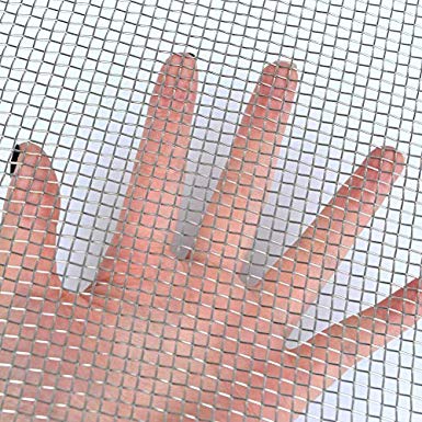 TIMESETL 304 Stainless Steel Woven Wire 5 Mesh - 12"X24" (30cmX60cm) - Metal Security Guard Garden Screen Cabinets Mesh