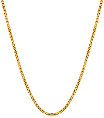.925 Sterling Silver 2.5MM Round Box Chain Necklace - Black Rhodium Plated or Gold Plated - 8"-36"