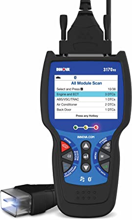 INNOVA 3170RS OBD1 & OBD2 Scanner, ABS Bleeder Scan Tool, All System Scanner, Caliper Service, Brake Pad Life, Read/Erase ABS/SRS Codes, Reset Oil Light, Live Data, Lifetime Free Updates