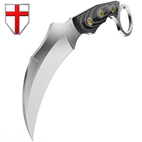 Fixed Blade Karambit Knife with Mikarta Handle - Sickle Blade - Best Fix for Survival - Grand Way 2534 MP