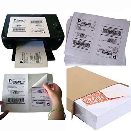 MFLABEL 1000 Half Sheet Laser/Ink Jet Shipping Labels for UPS USPS FedEx