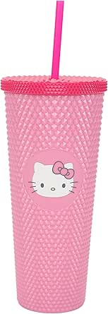 Hello Kitty Pink 24 Oz. Acrylic Cup With Reusable Straw