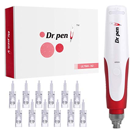 Dr. Pen Ultima N2 Professional Microneedling Pen, Wireless Electric Skin Repair Tool Kit with 12-Pin Replacement Needles Cartridges(12 PCS)
