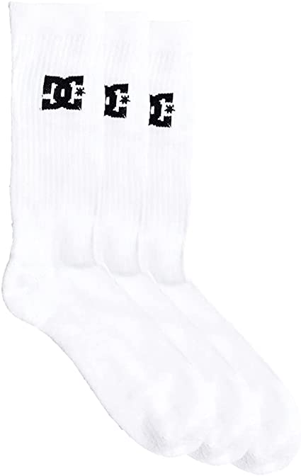 DC Men Socks 3-Pack Spp Crew White Standard Size