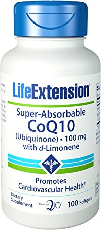 Life Extension Super-Absorbable CoQ10 (Ubiquinone) with d-Limonene  100 Mg 100 Softgels