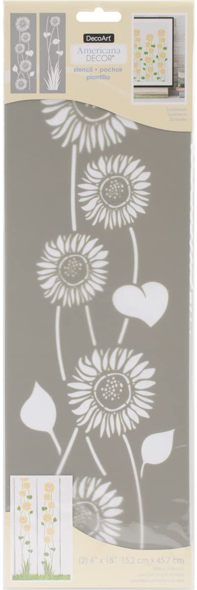 DecoArt DECADS-K.304 Decor Stencil 6x18 Sunflower Americana Decor Stencil 6x18 Sunflowers