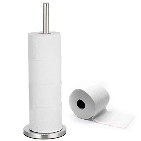 Tatkraft Clara Toilet Paper Storage Stand for 5 Rolls, Toilet Roll Holder, Stand for Kitchen Tissues, Stainless Steel