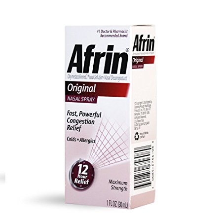Afrin 12 Hour Decongestant Nasal Spray, Original, 1-Ounce