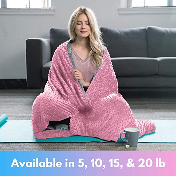 Roore Weighted Blanket (Pink, 15 lb 48"x72")