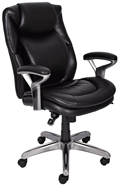 Serta 44103 Air Health and Wellness Mid-Back Office Chair, Black