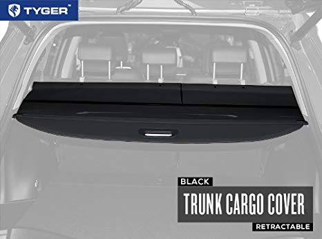 TYGER Black Retractable SUV Rear Trunk Cargo Cover Shield Fit 13-15 Toyota Rav4 (Gives your Luggage & Baggage in SUV rear cargo trunk Anti-Theft visor shield security shade & UV protection!)