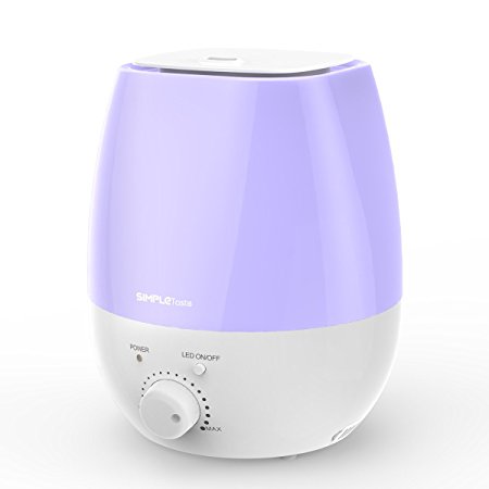 1byone SimpleTaste 3L(0.79 Gal) Ultrasonic Cool Mist Humidifier Aroma Essential Oil Diffuser with 7 Colors LED Whisper-Quiet