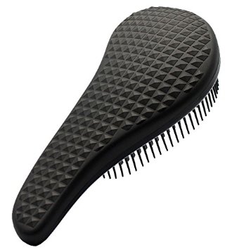 Black Detangling Hair Brush: Multi-height Bristles and Staggered Rows Unravel Tangled Hair
