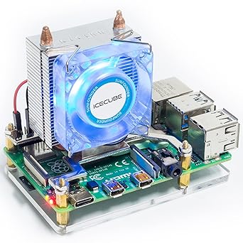 SunFounder Raspberry Pi Cooling Fan, Raspberry Pi Ice Tower Cooler, Cooling 4 Chips with RGB LED, Raspberry Pi Heatsink, Quiet Cooling Fan Radiator for Raspberry Pi 4 Model B 3B