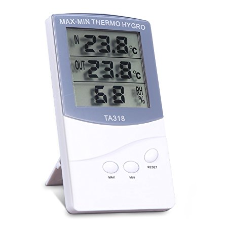 Indoor Outdoor Thermometer, Weather Channel Thermometer, Weather Station with Clock/ Temperature / Humidity Hygrometer