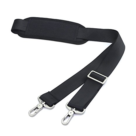 Mosiso Shoulder Strap, Universal Replacement Adjustable Belt Comfort Fit Crossbody Bag Strap with Metal Swivel Hooks for Messenger, Laptop, Camera, Duffle Bags & More, Black