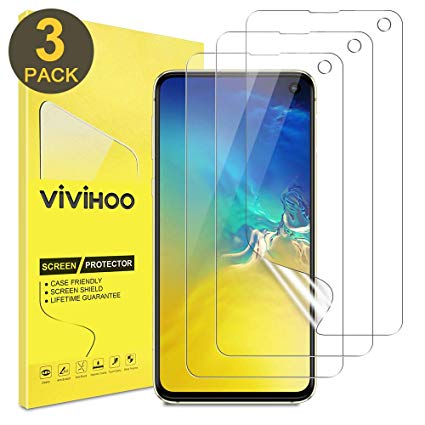 VIVIHOO [3 Pack] Galaxy S10e Screen Protector (5.8 Inch) - HD Clear Anti-Bubble Film [Case Friendly][Anti-Scratch] Flexible Film for Samsung Galaxy S10e - Easy Installation