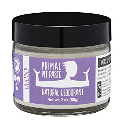 PRIMAL PIT PASTE All Natural Lavender Deodorant | 2 Ounce Jar | NO Aluminum, NO Parabens | For Women and Men of All Ages | Non-GMO, Cruelty Free, Earth Friendly, BPA Free