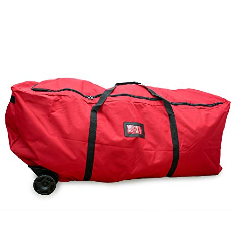 Quick & Carry - Super Large Rolling Christmas Tree Storage Duffel Bag, w/Premium Stitching, Rip-Stop for Rugged Durability, Super Easy Rolling Wheels, Fits up to 9ft Artificial Tree (Large Rolling)