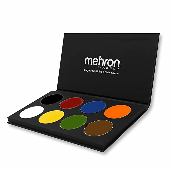 Mehron Makeup Paradise AQ Face & Body Paint 8 Color Palette (Basic) - Face, Body, SFX Makeup Palette, Special Effects, Face Painting Palette for Art, Theater, Halloween, Parties and Cosplay