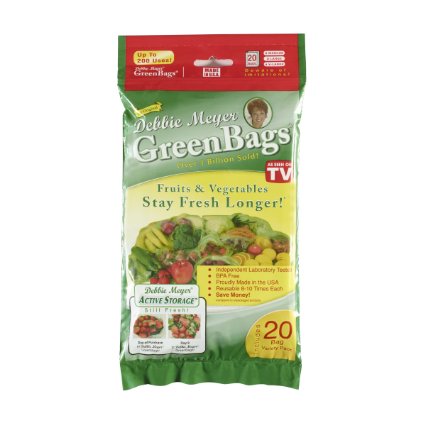 Debbie Meyer GreenBags Freshness-Preserving Food/Flower Storage Bags (Various Sizes, 20-Pack)