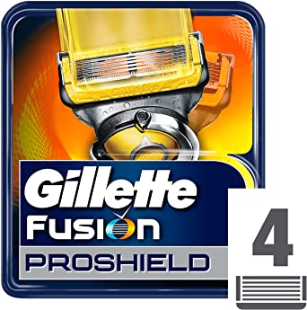 Gillette Fusion Proshield Lamette di Ricarica per Rasoio da Uomo, 4 Pezzi