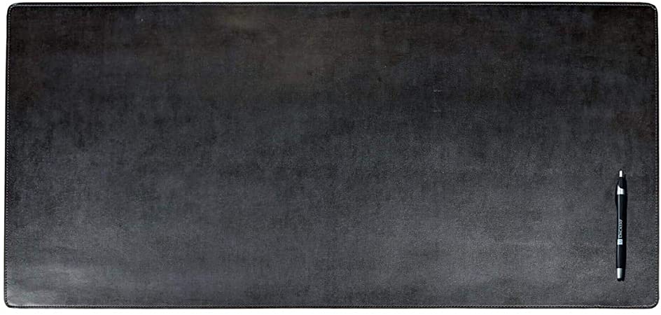 Black Bonded Leather No Core Rollable Desk Mat, 32 x 15