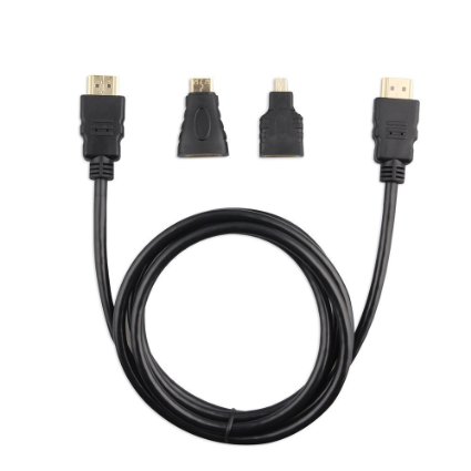 EXCELLENT 3 in 1 Version 1.4 HDMI Male to Male Cable   HDMI Female to Micro HDMI / Mini HDMI Male Adapters