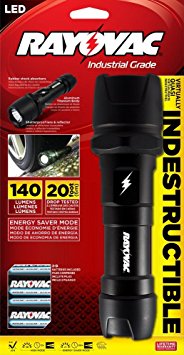 Rayovac DIY2D-B Virtually Indestructible 140 Lumen 2D LED Flashlight with Batteries