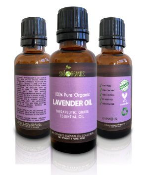 Best Lavender Essential Oil By Sky Organics-100 Organic Pure Therapeutic French Lavender Oil For Diffuser Aromatherapy Headache Pain Meditation Anxiety Sleep-Perfect For Candles and Massage 1oz
