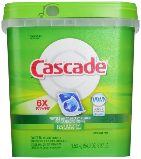 Cascade ActionPacs Dishwasher Detergent Fresh Scent 85 Count