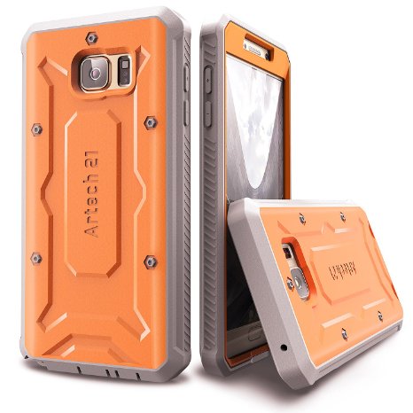 Note 5 Tough Case -- Artech 21 Little Rock Series Military-Grade Ultra Protective Shockproof Drop Proof  Heavy Duty Rugged Case with Built-in Screen Protector For Samsung Galaxy Note 5- Orange
