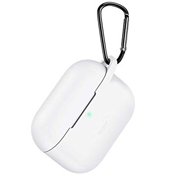 ESR Protective Cover for AirPods Pro Case, Bounce Carrying Case with Keychain for AirPods Pro Charging Case [2019 Release] [Visible Front LED] Shock-Absorbing Soft Slim Silicone Case Skin (White)