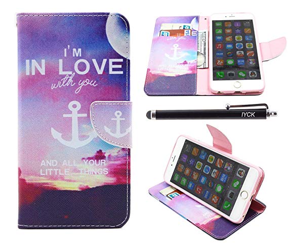 iPhone 6S Case, iPhone 6 Case Wallet, iYCK Premium PU Leather Flip Carrying Magnetic Closure Protective Shell Wallet Case Cover for iPhone 6 / 6S (4.7) with Kickstand Stand - I'm In Love With You