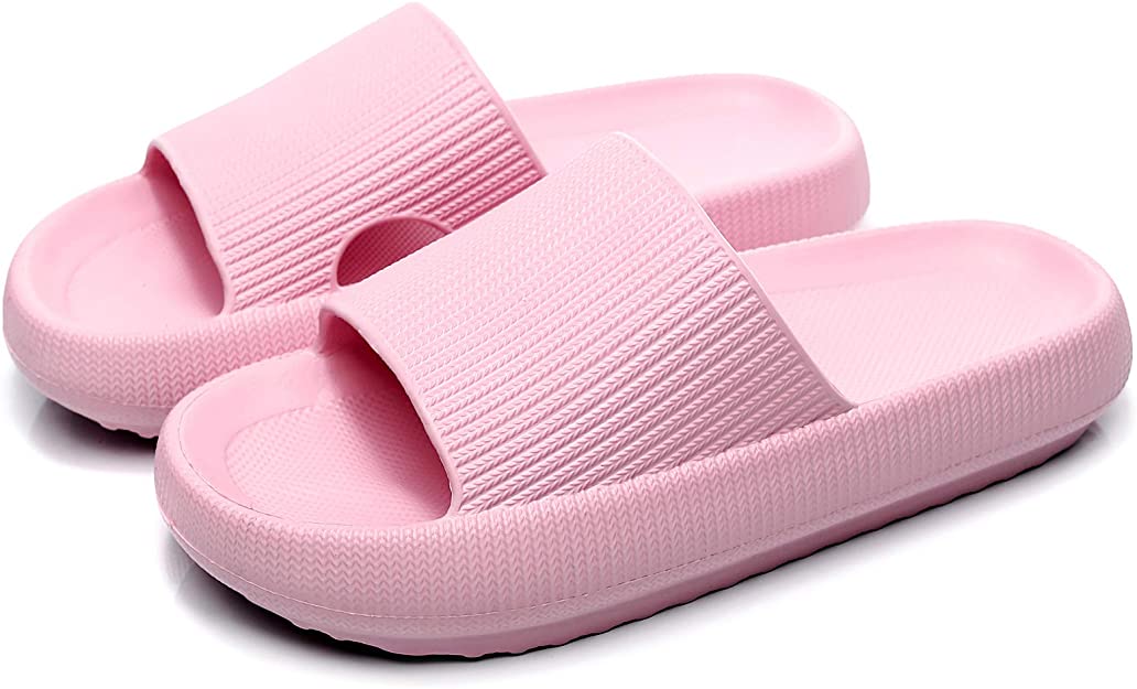 Pillow Slides Slippers, Massage Shower Bathroom Slipper, Non-Slip Quick Drying Open Toe Super Soft Thick Sole Sandals, 2020 Latest Technology-Super Soft Home Slippers for Women and Men EVA Platform