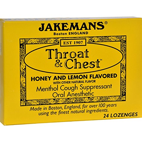 Jakemans Throat and Chest Lozenges - Honey and Lemon - Case of 24 - 24 Pack