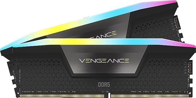 CORSAIR VENGEANCE RGB DDR5 RAM 64GB (2x32GB) 5200MHz CL40 Intel XMP iCUE Compatible Computer Memory - Black (CMH64GX5M2B5200C40)