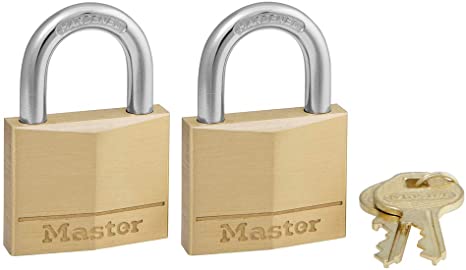 Master Lock 140T Solid Brass Keyed Alike Padlock, 7 Count Total