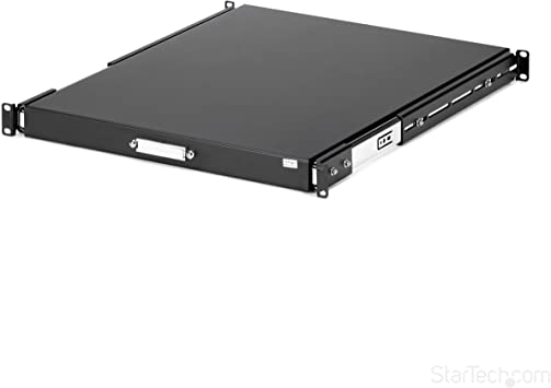 StarTech.com 1U Sliding Server Rack Mount Keyboard Shelf Tray - 55lbs - 22" Deep Steel Pull Out Drawer for 19" AV, Network Equipment Rack (SLIDESHELFD)